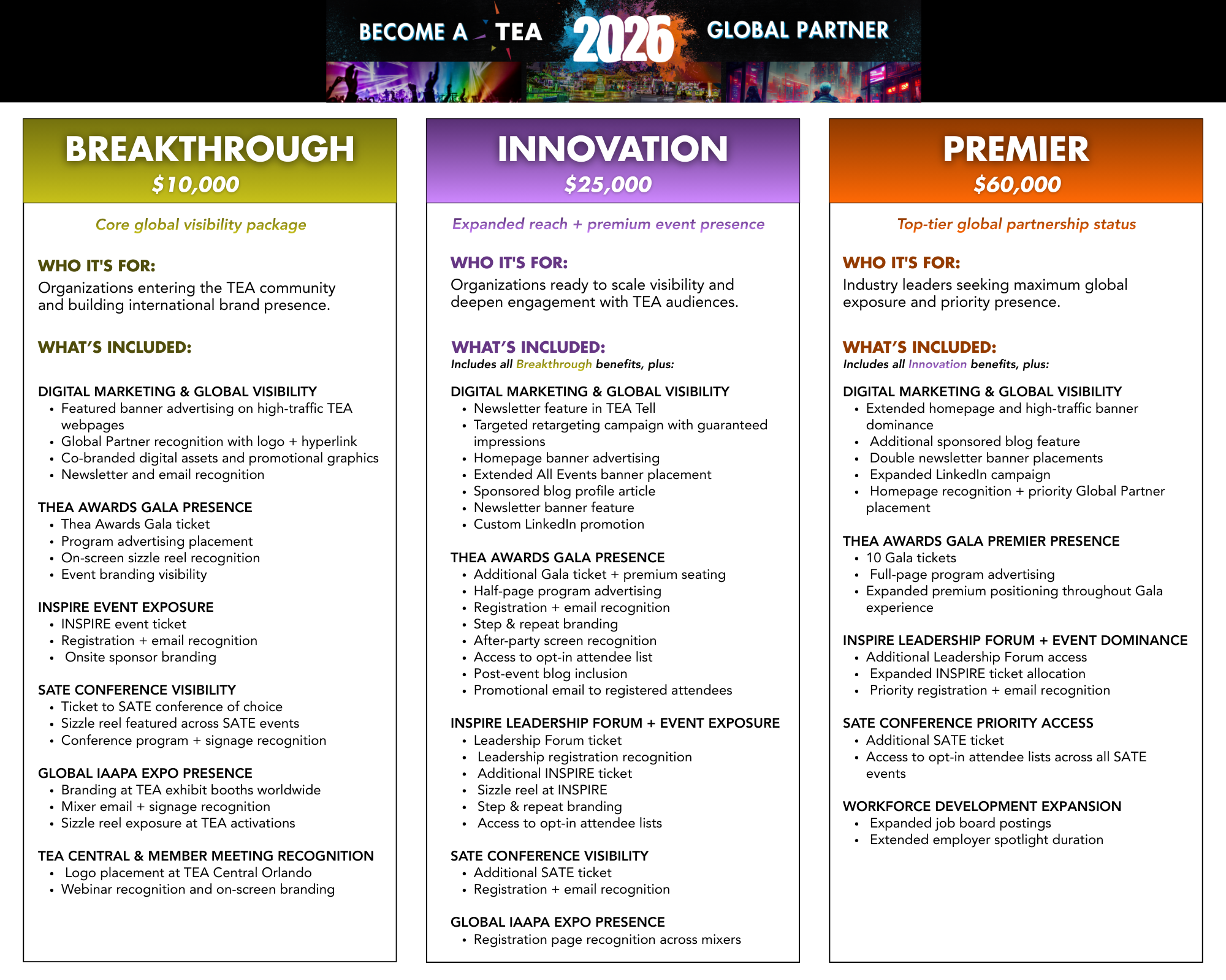 2026 Tea Global Partner Benefits